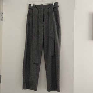 Aritzia Wilfred tie-front wool pants in gray melange, size 2